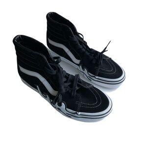 Vans Sk8 Hi Flame Suede Sneakers Size 11 Women’s 9.5 Men’s Black White Unisex